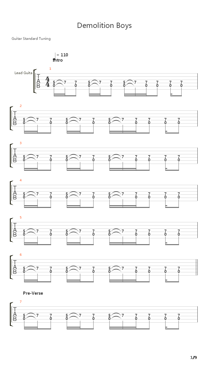Demolition Boys吉他谱