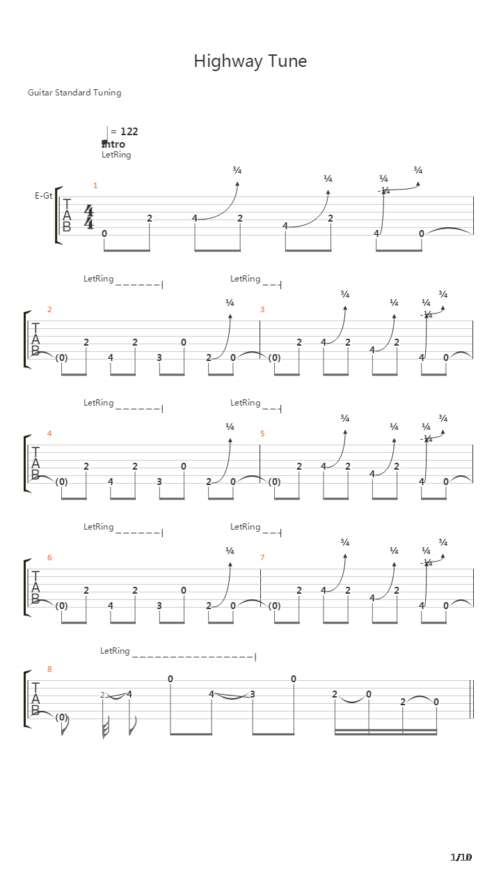 Highway Tune吉他谱