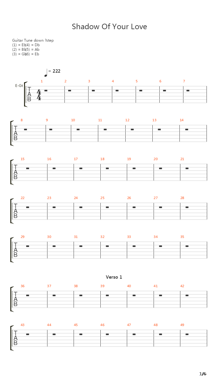 Shadow Of Your Love吉他谱