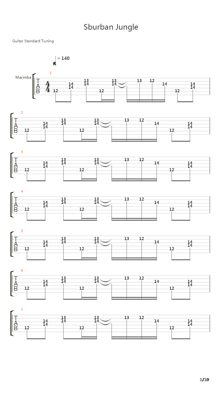 Sburban Jungle吉他谱