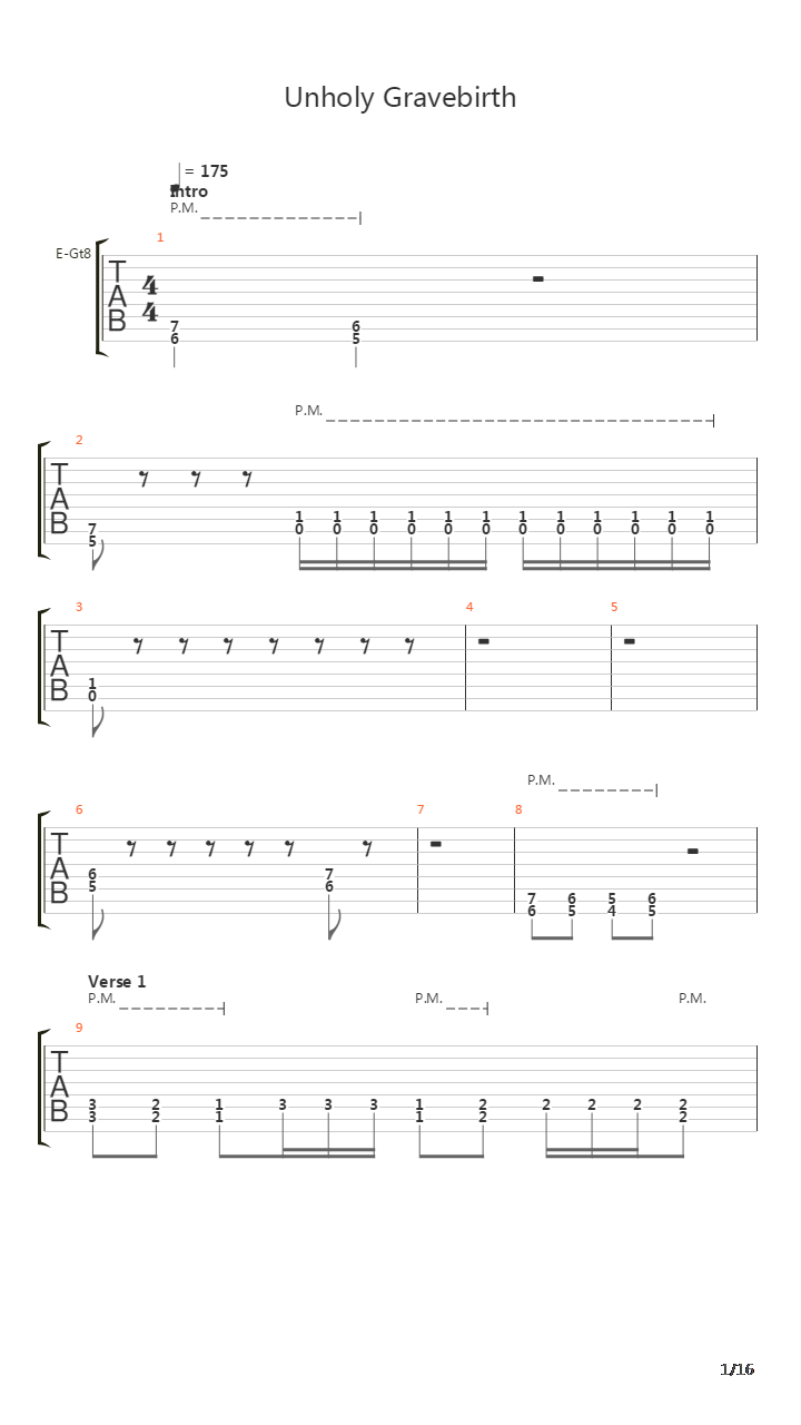 Unholy Gravebirth吉他谱