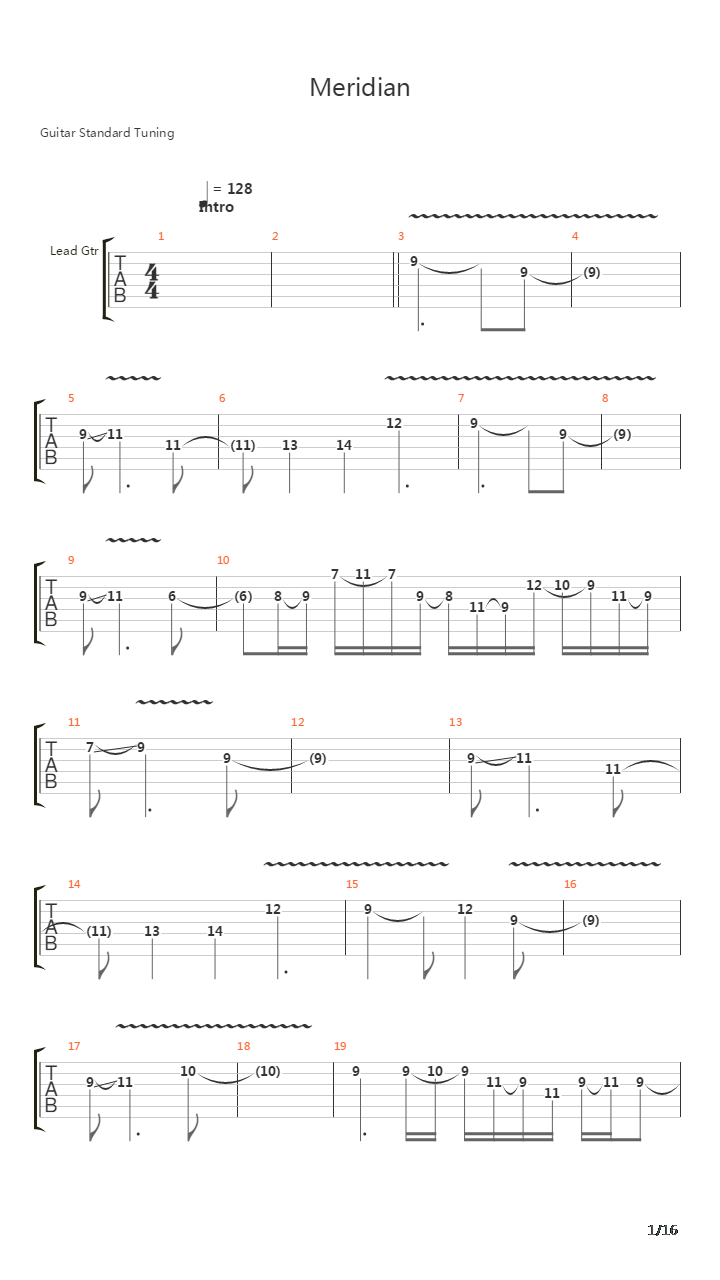 Meridian吉他谱