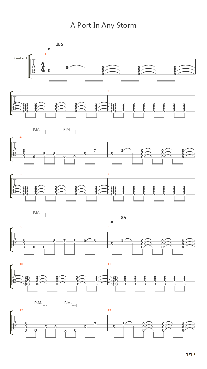 A Port In Any Storm吉他谱