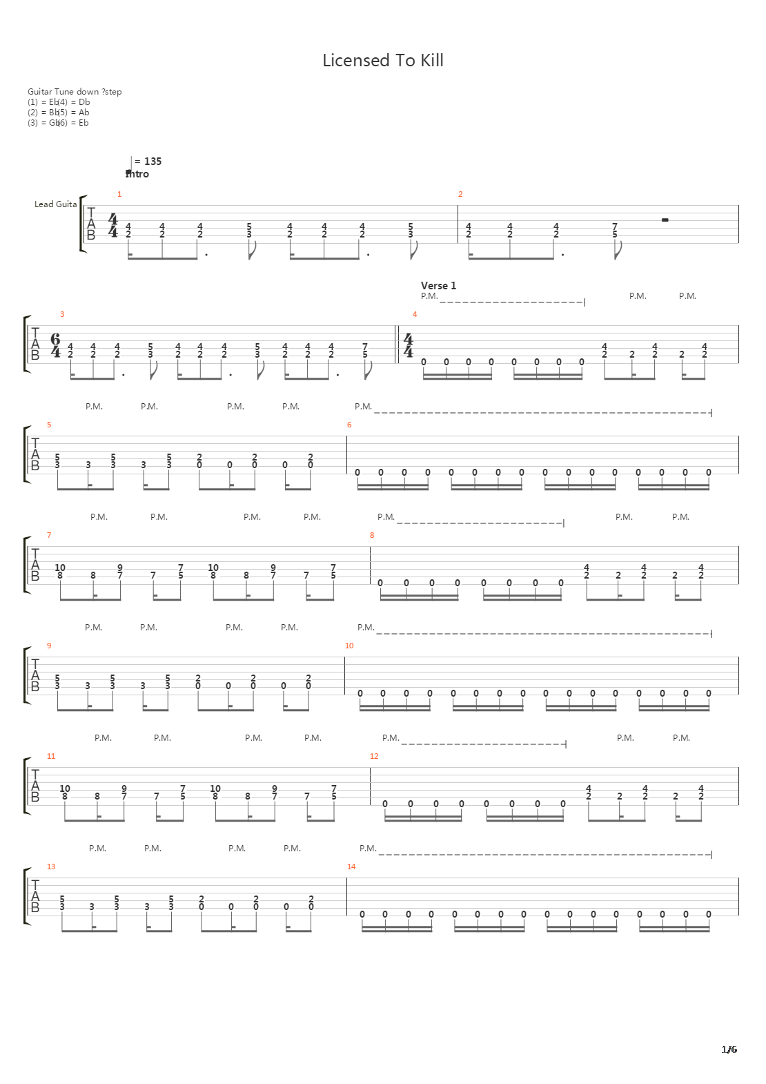 Licensed To Kill吉他谱
