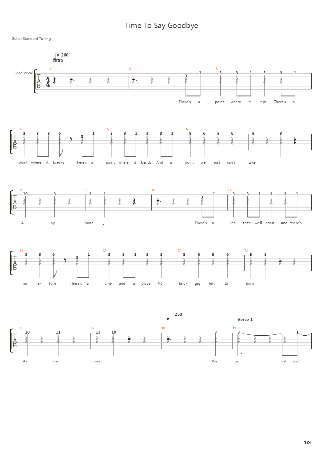 Time To Say Goodbye吉他谱