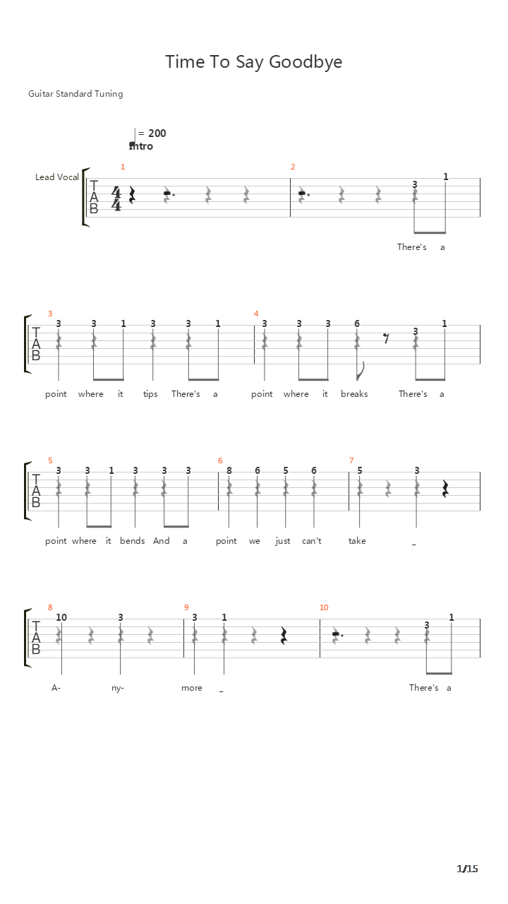 Time To Say Goodbye吉他谱