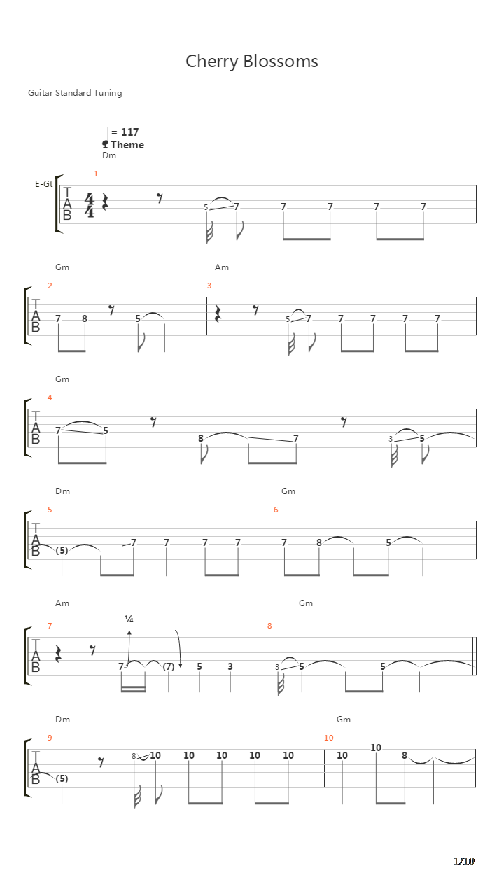 Cherry Blossoms吉他谱