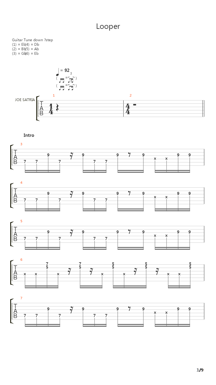 Looper吉他谱