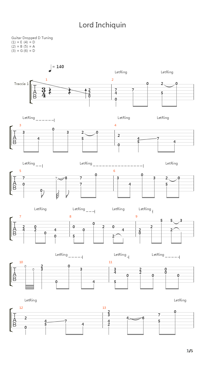 Lord Inchiquin吉他谱