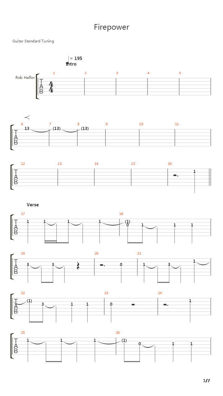 Firepower吉他谱