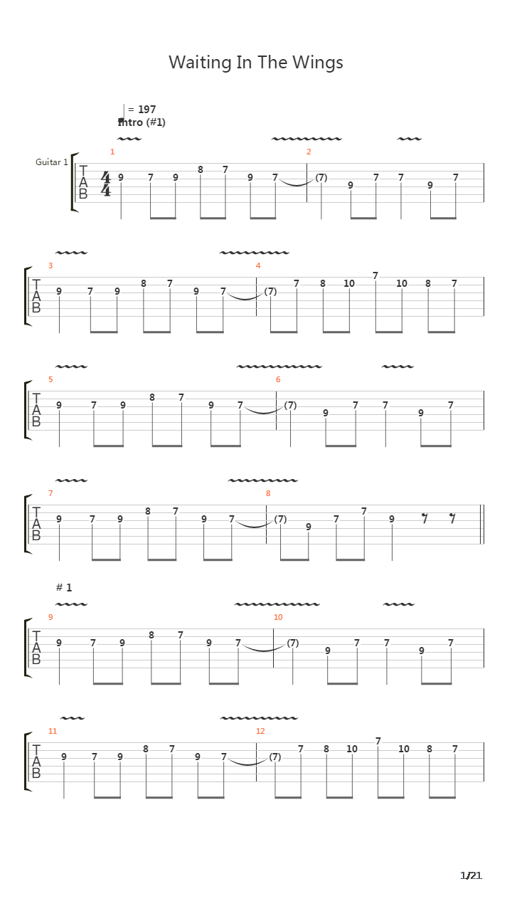 Waiting In The Wings吉他谱