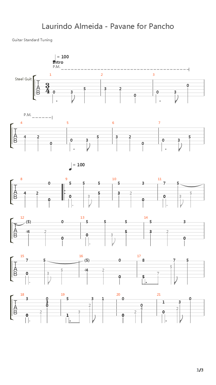 Pavane For Pancho吉他谱