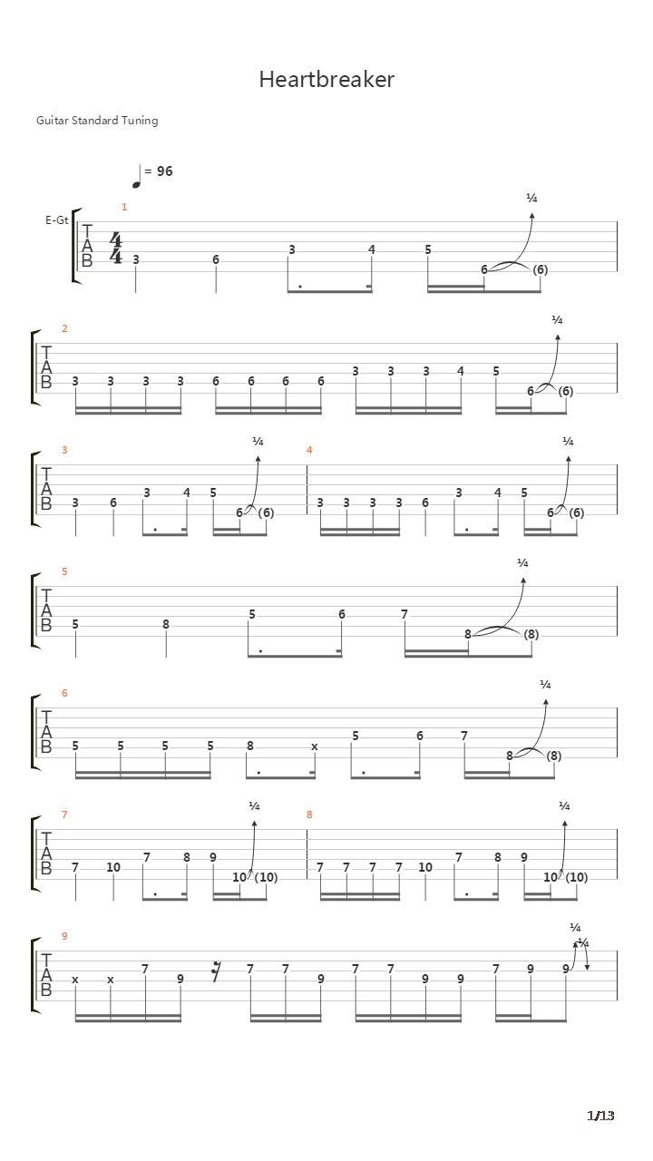 Heartbreaker吉他谱