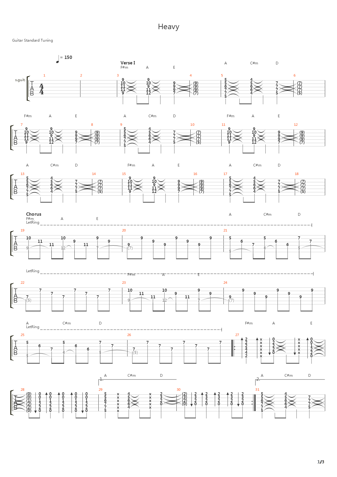 Heavy吉他谱