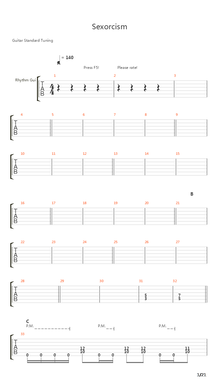 Sexorcism吉他谱