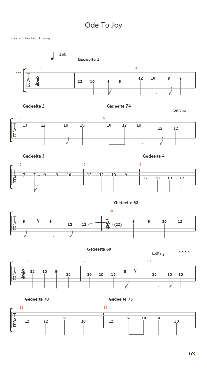 Ode To Joy吉他谱