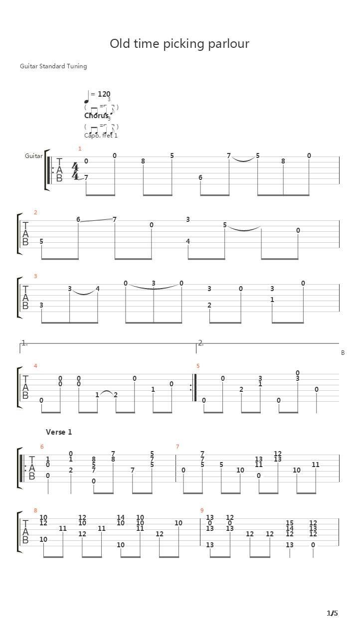 Old Time Picking Parlor吉他谱