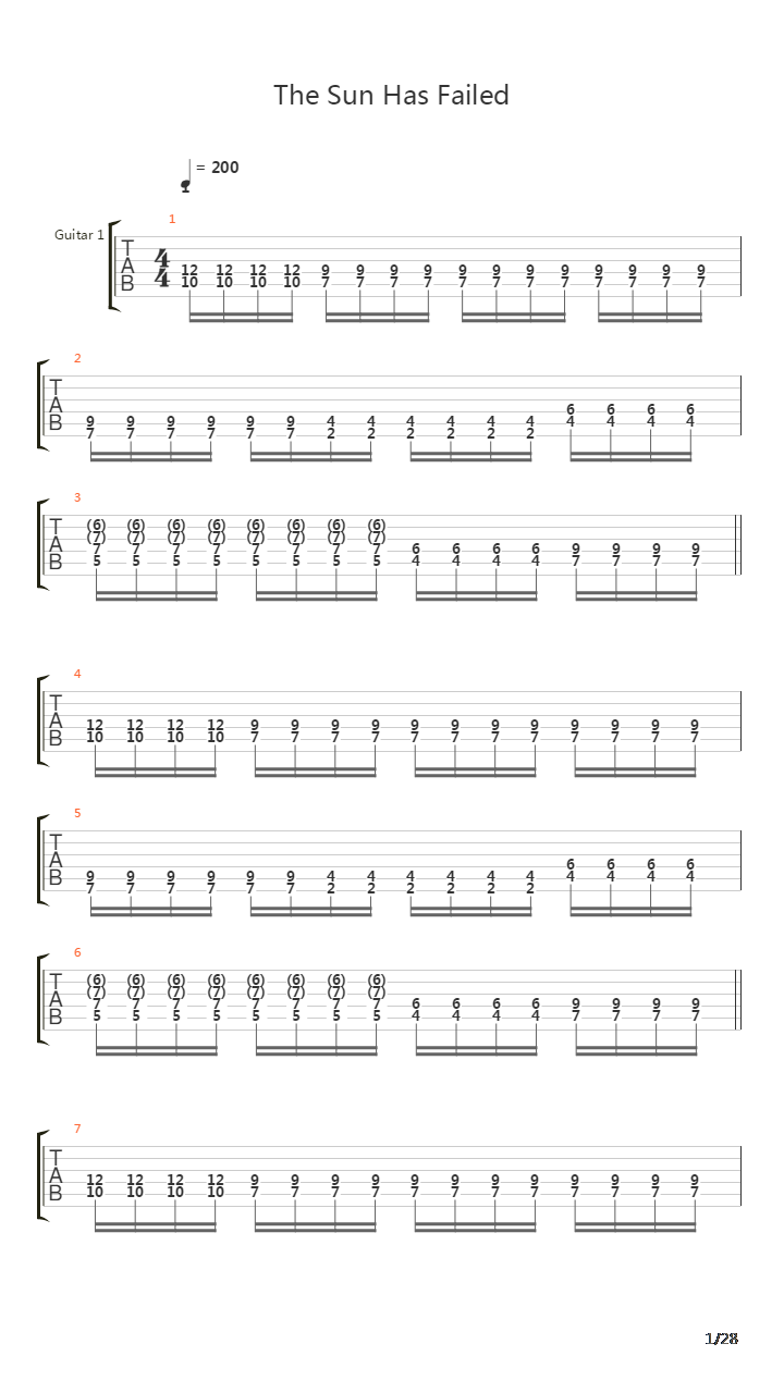 The Sun Has Failed吉他谱