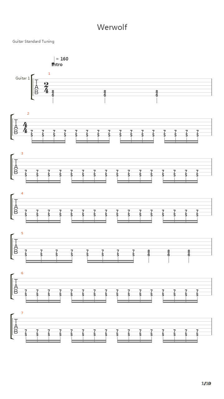 Werwolf吉他谱