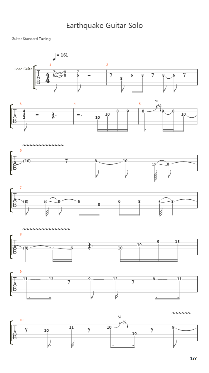 Earthquake吉他谱
