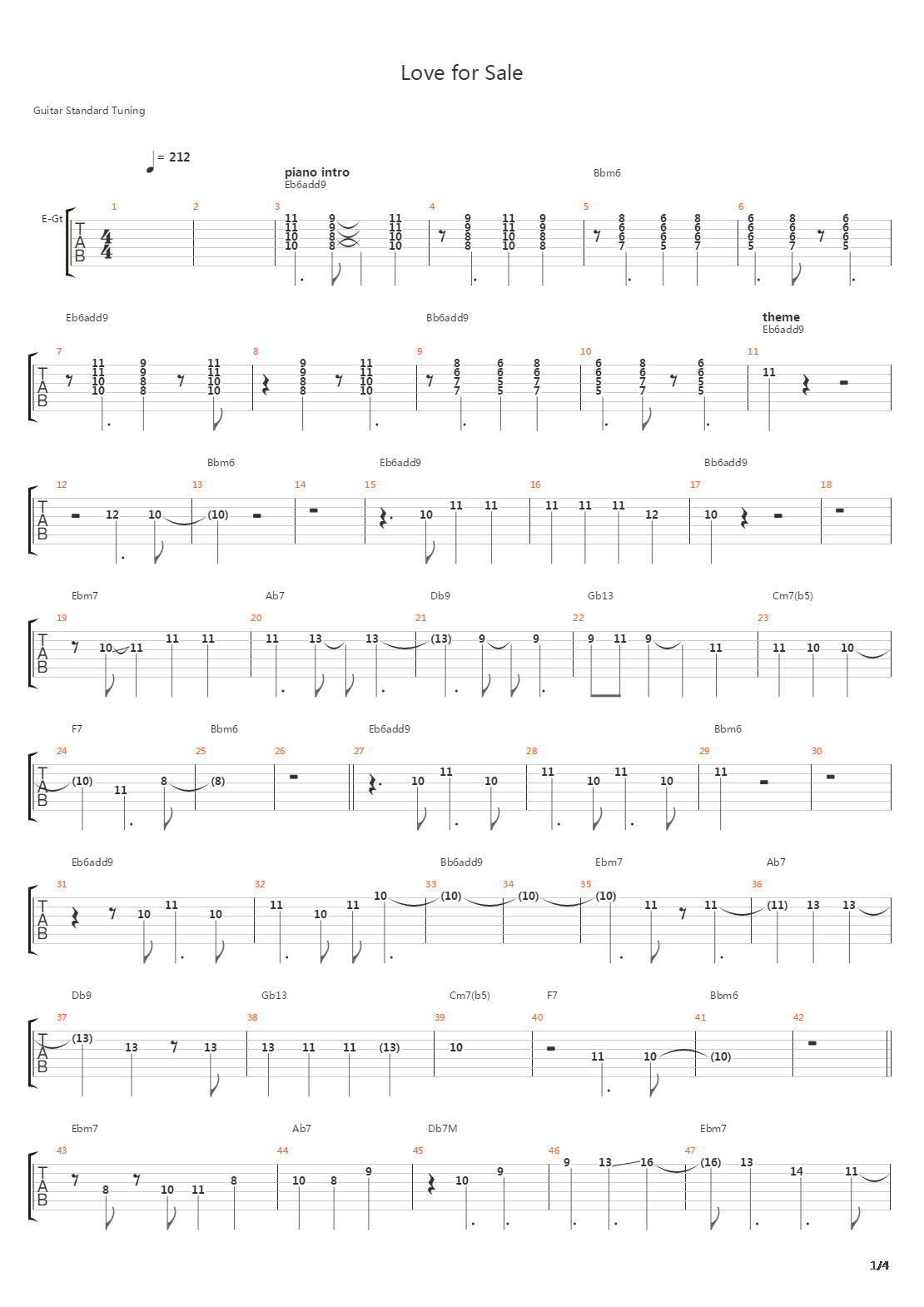 Love For Sale吉他谱