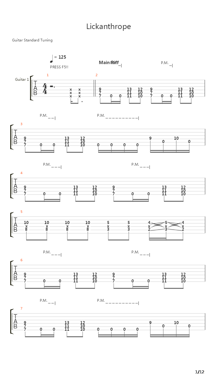 Lickanthrope吉他谱