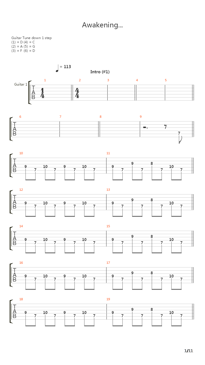 Awakening吉他谱