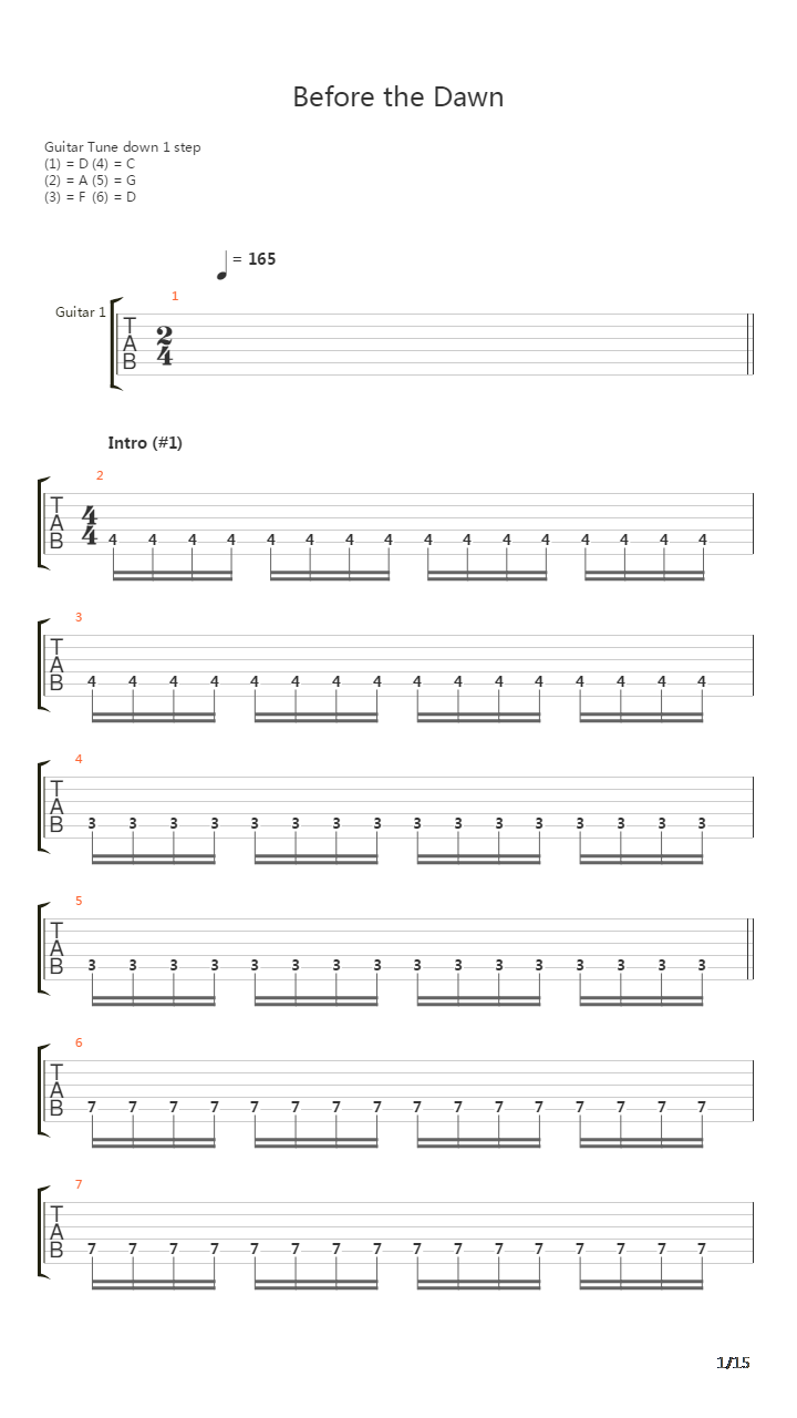 Before The Dawn吉他谱