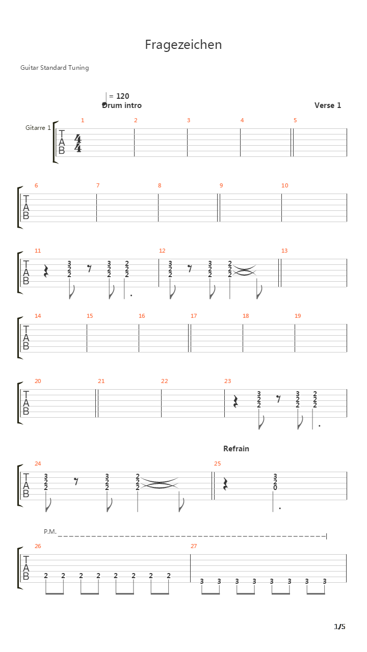Fragezeichen吉他谱