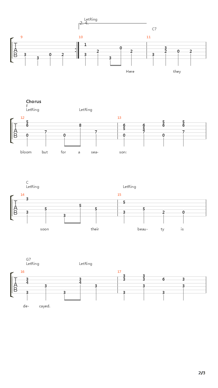 Where The Roses Never Fade吉他谱