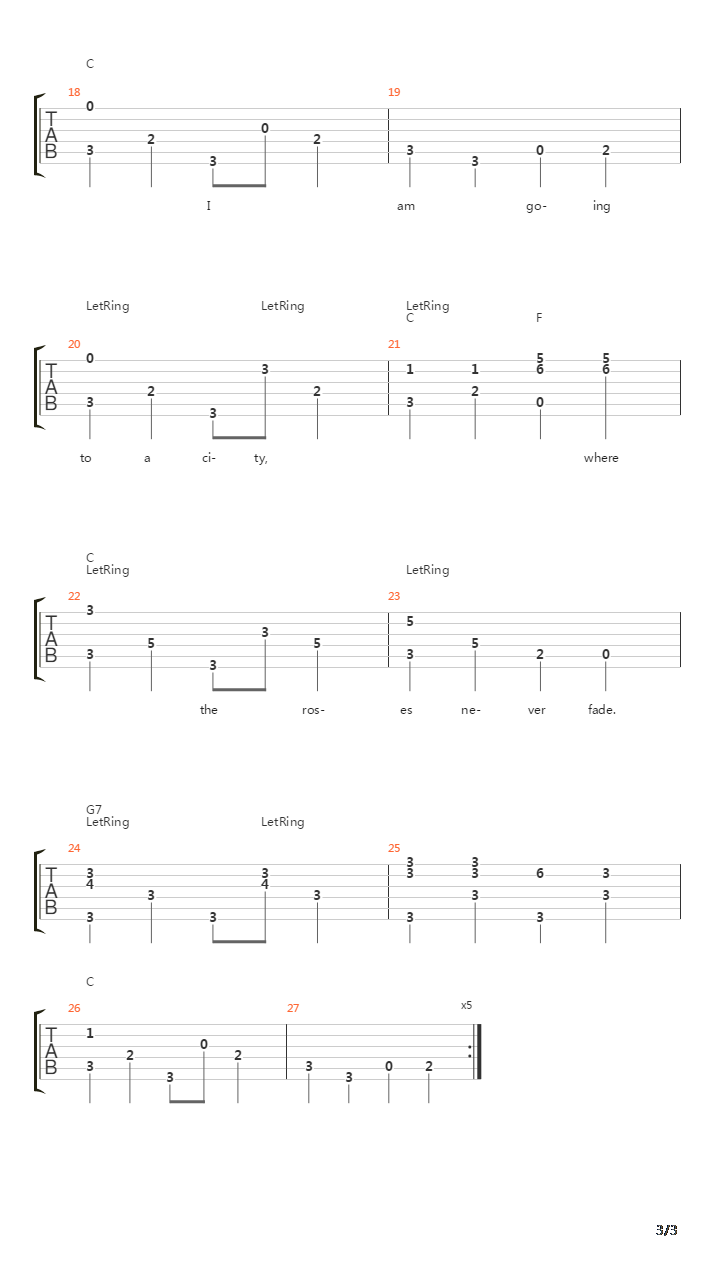 Where The Roses Never Fade吉他谱