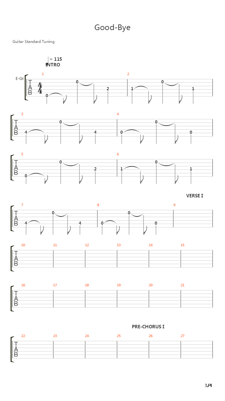 Good-Bye(CROW'SCLAW)吉他谱