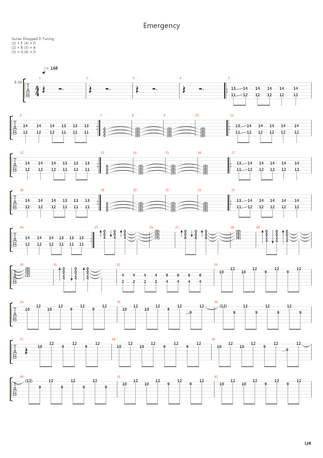 Emergency吉他谱