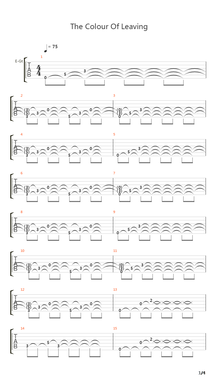The Colour Of Leaving吉他谱