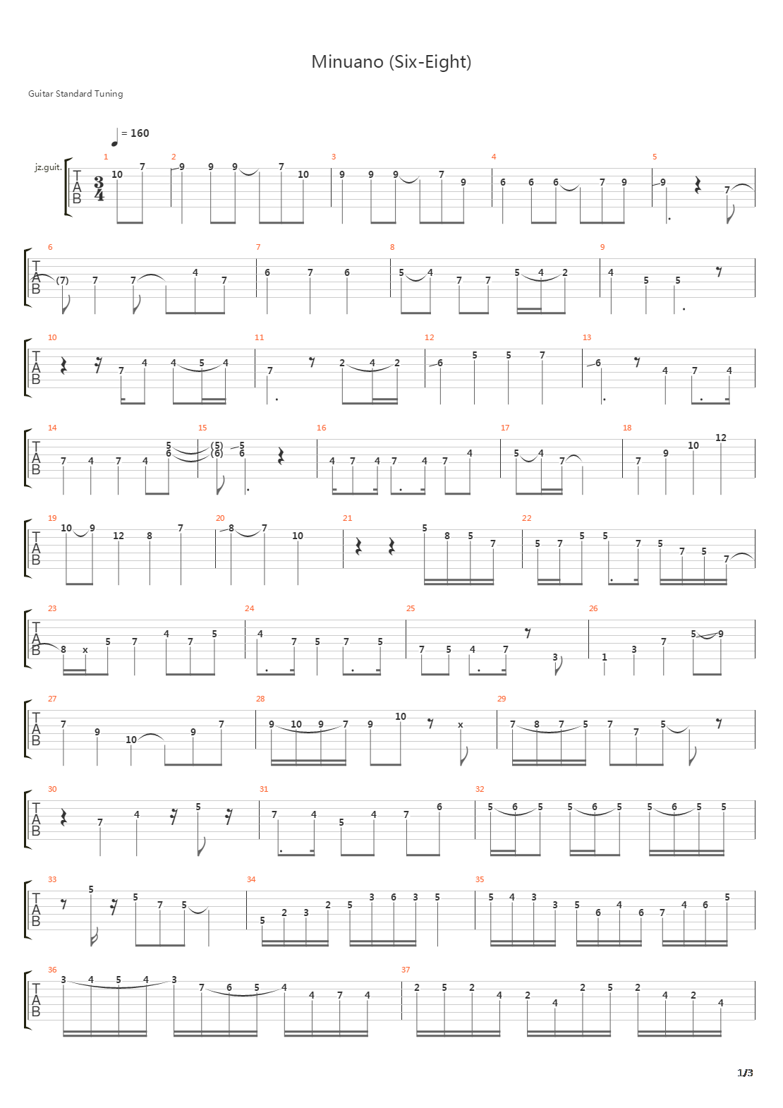 Minuano Six-Eight吉他谱