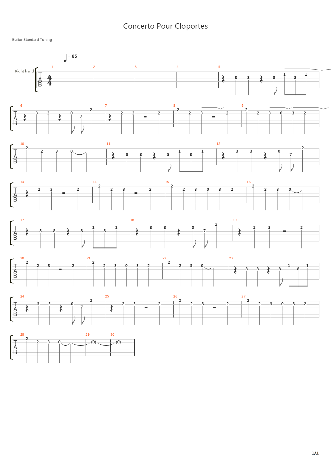 Concerto Pour Cloportes吉他谱