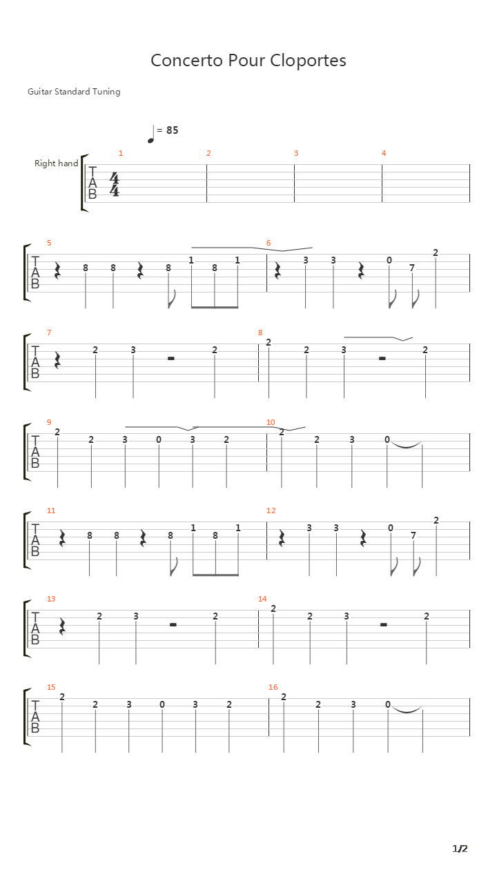 Concerto Pour Cloportes吉他谱