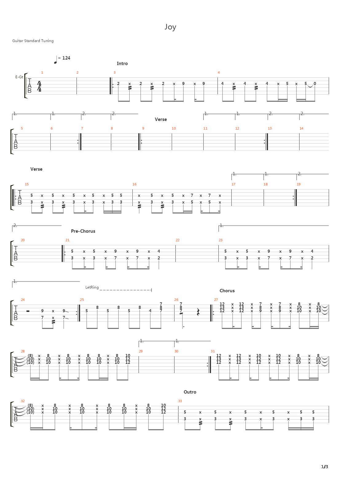 Joy吉他谱