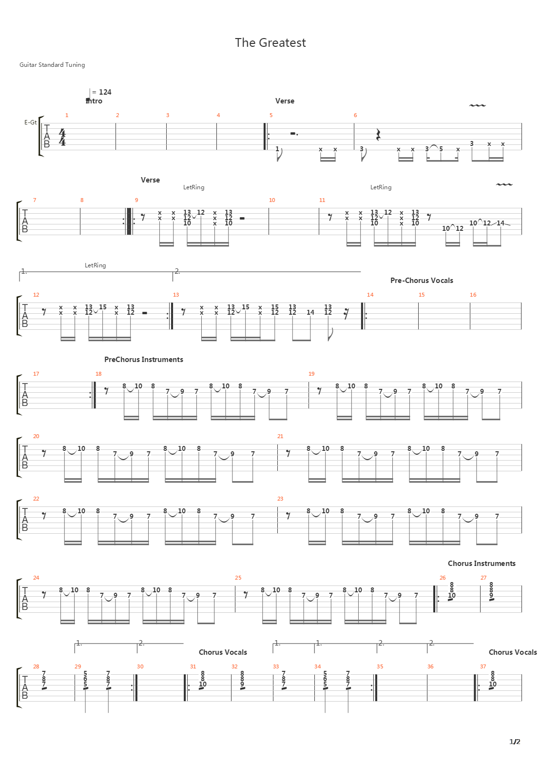 The Greatest吉他谱