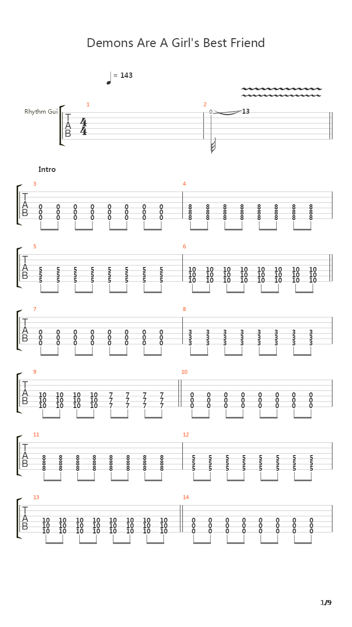 Demons Are A Girls Best Friend吉他谱