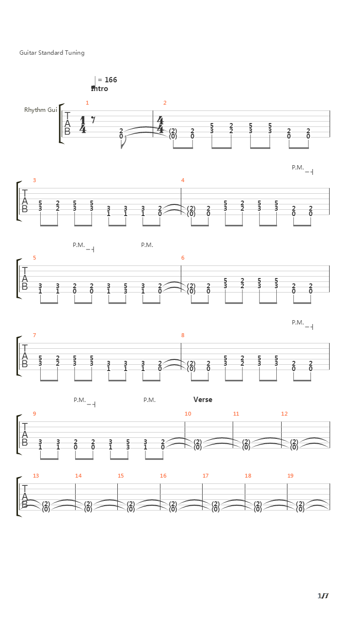 Ride吉他谱