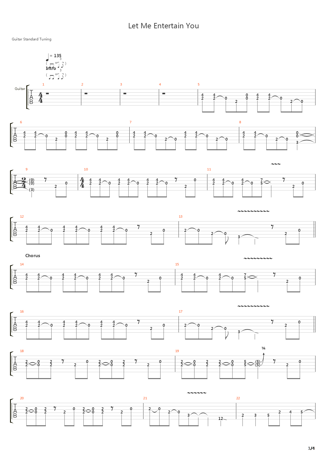 Let Me Entertain You吉他谱