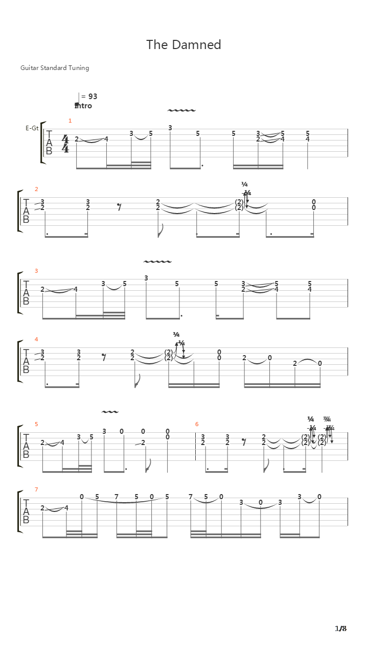 The Damned吉他谱