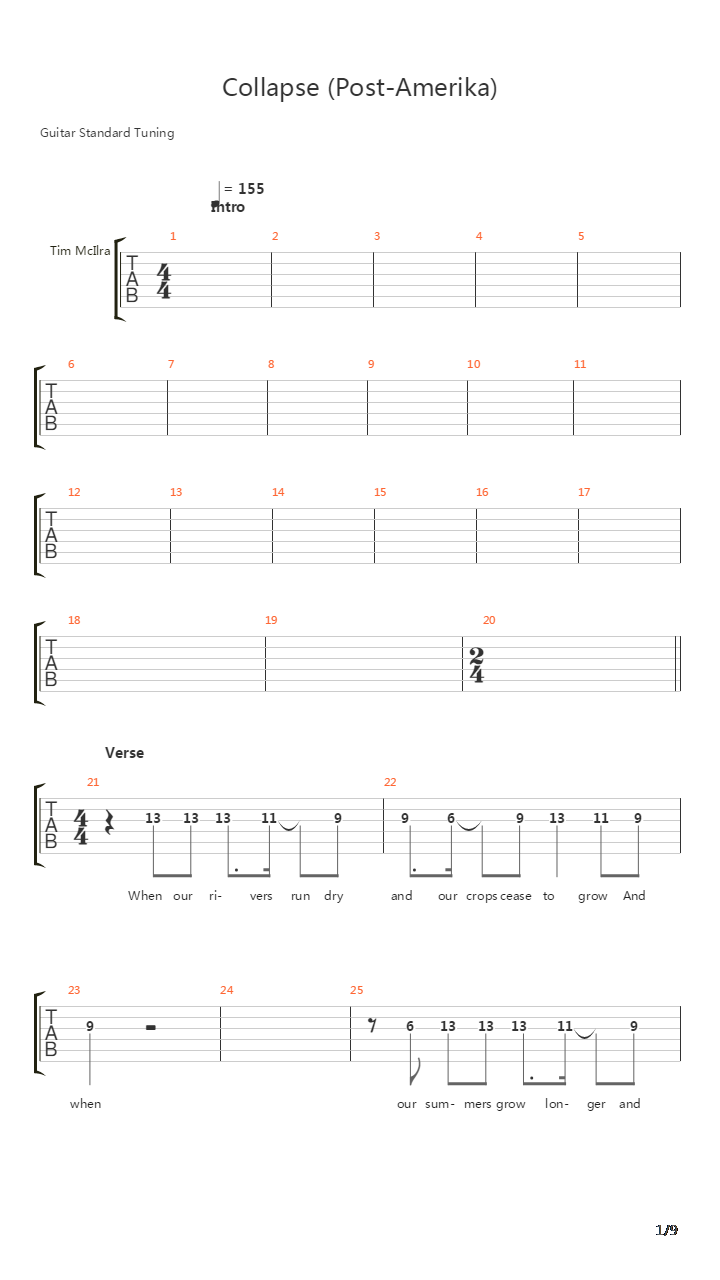 Collapse Post吉他谱