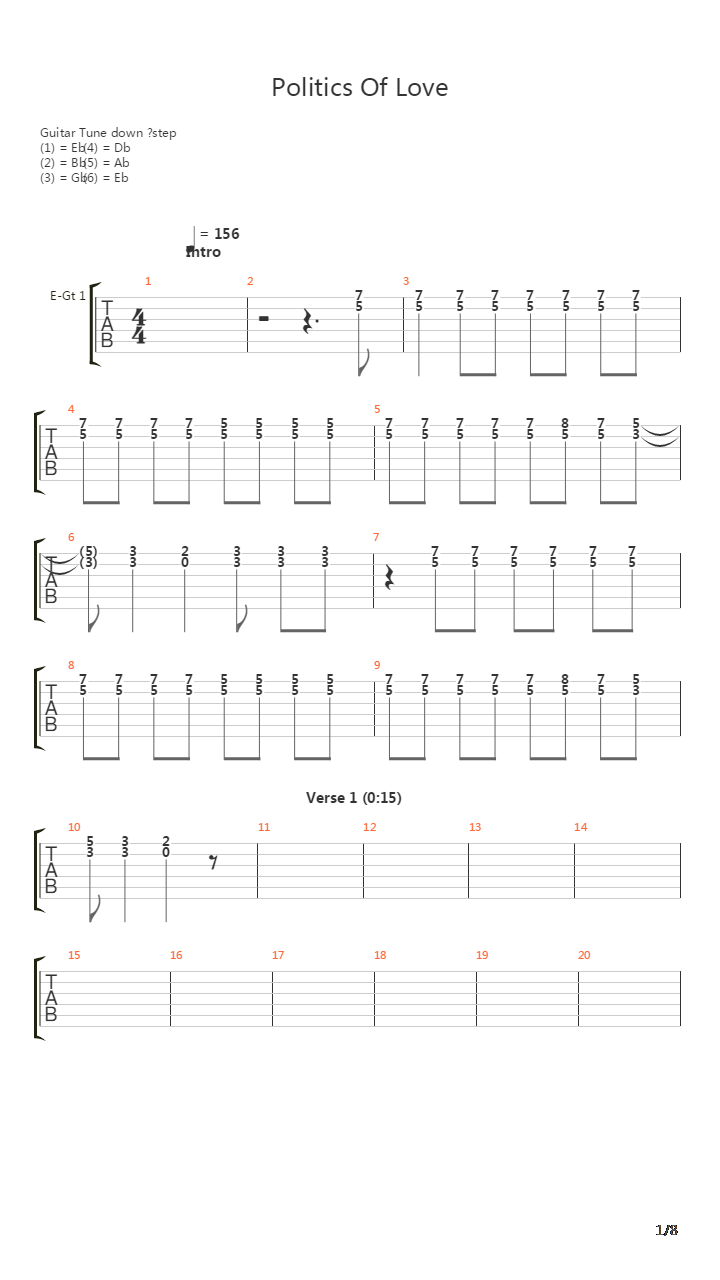 Politics Of Love吉他谱