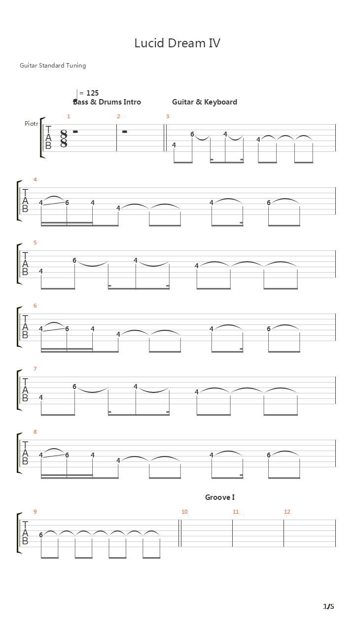 Lucid Dream Iv吉他谱