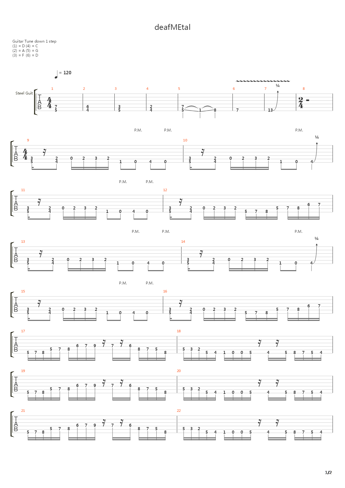 Deaf Metal吉他谱