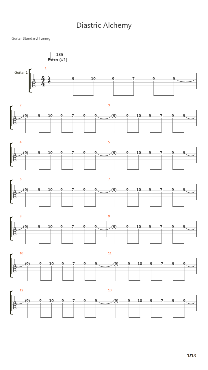 Diastric Alchemy吉他谱