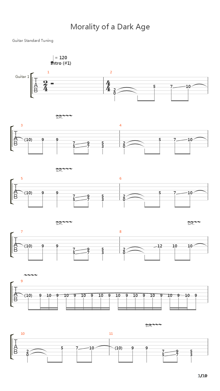 Morality Of A Dark Age吉他谱