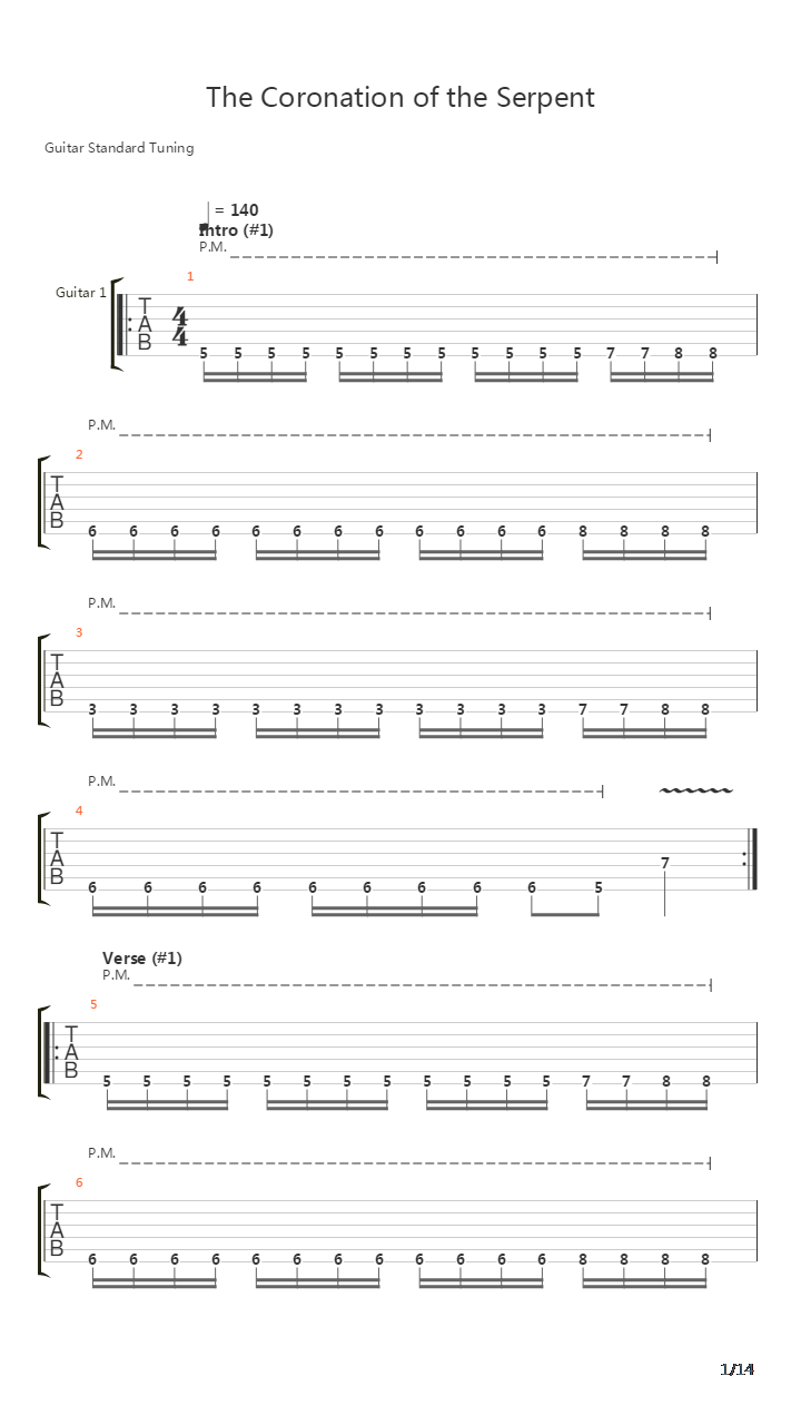 The Coronation Of The Serpent吉他谱
